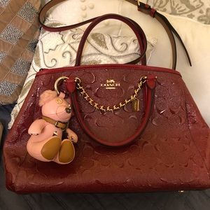 Coach Outlet Cranberry Patent Satchel